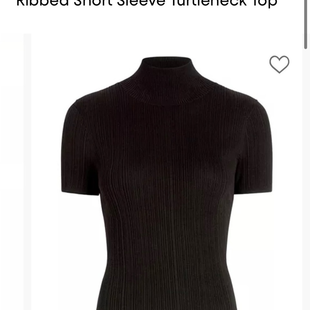 Simon Miller Ribbed Short Sleeve Turtleneck Top - Black